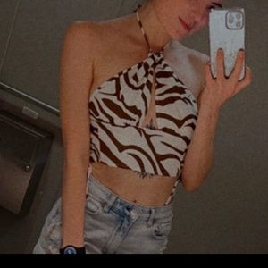 Beginning Boutique Merci Zebra Halter Top